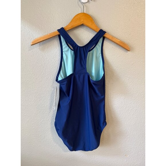 Speedo NWT Women's Blue Racerback Swimsuit Size 12 Two-Tone Blue Design - Picture 5 of 5